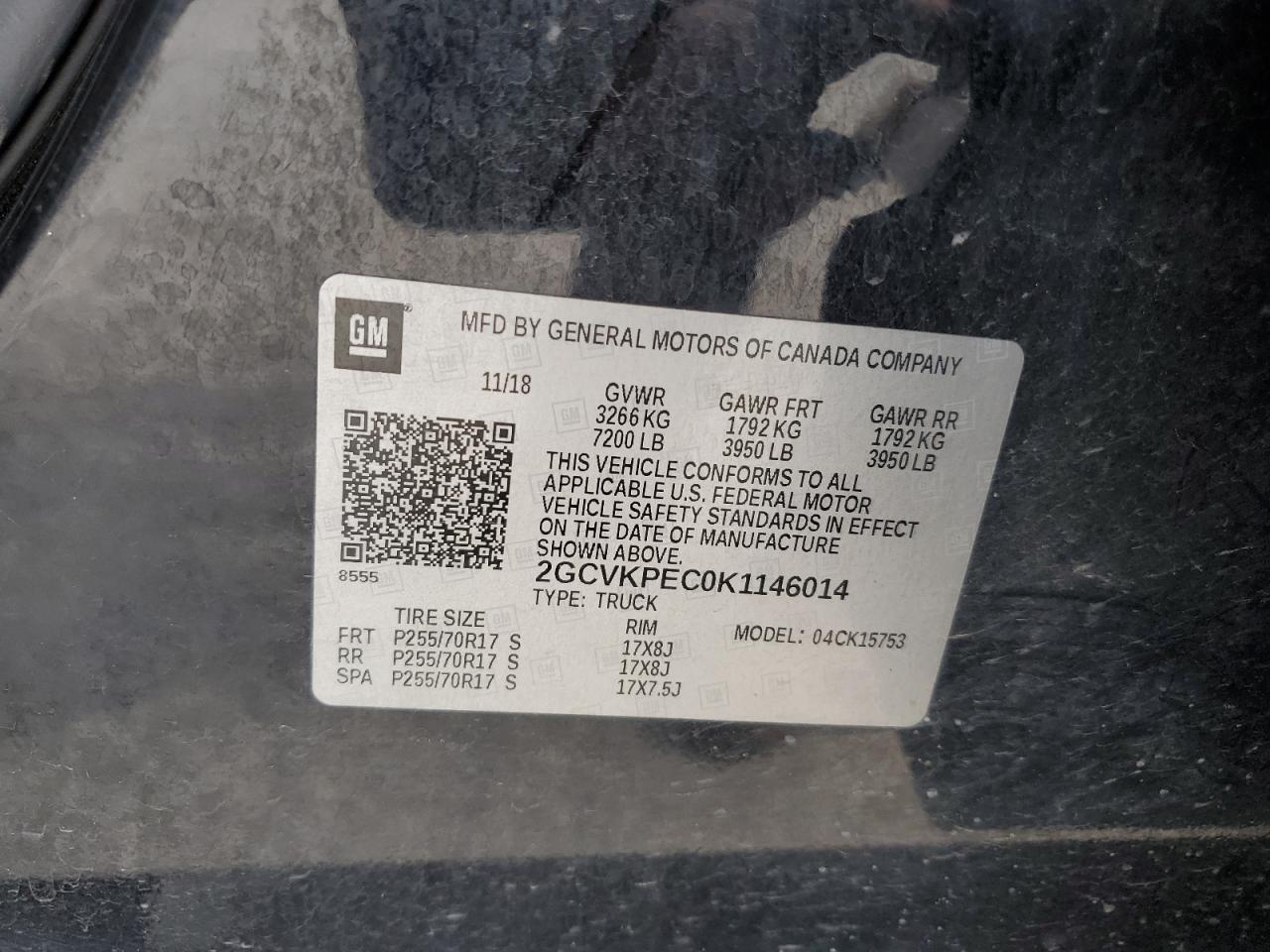 2GCVKPEC0K1146014 CHEVROLET ALL Models 2019