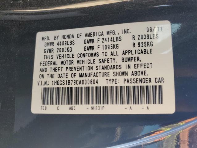 1HGCS1B79CA000604 2012 Honda Accord Ex