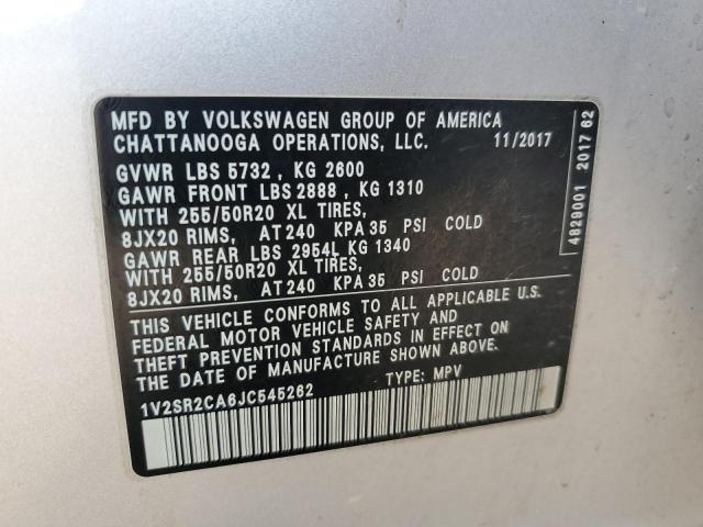 2018 VOLKSWAGEN ATLAS SEL - 1V2SR2CA6JC545262