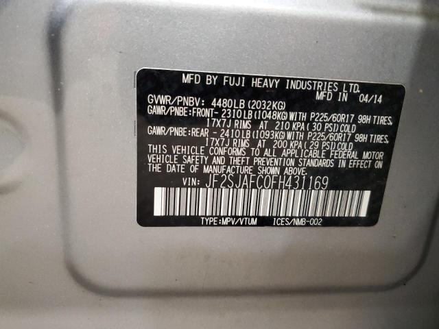 2015 Subaru Forester 2.5I Premium VIN: JF2SJAFC0FH431169 Lot: 60742464