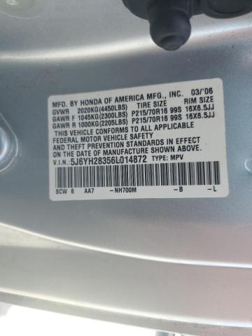 2006 Honda Element Lx VIN: 5J6YH28356L014872 Lot: 58835774
