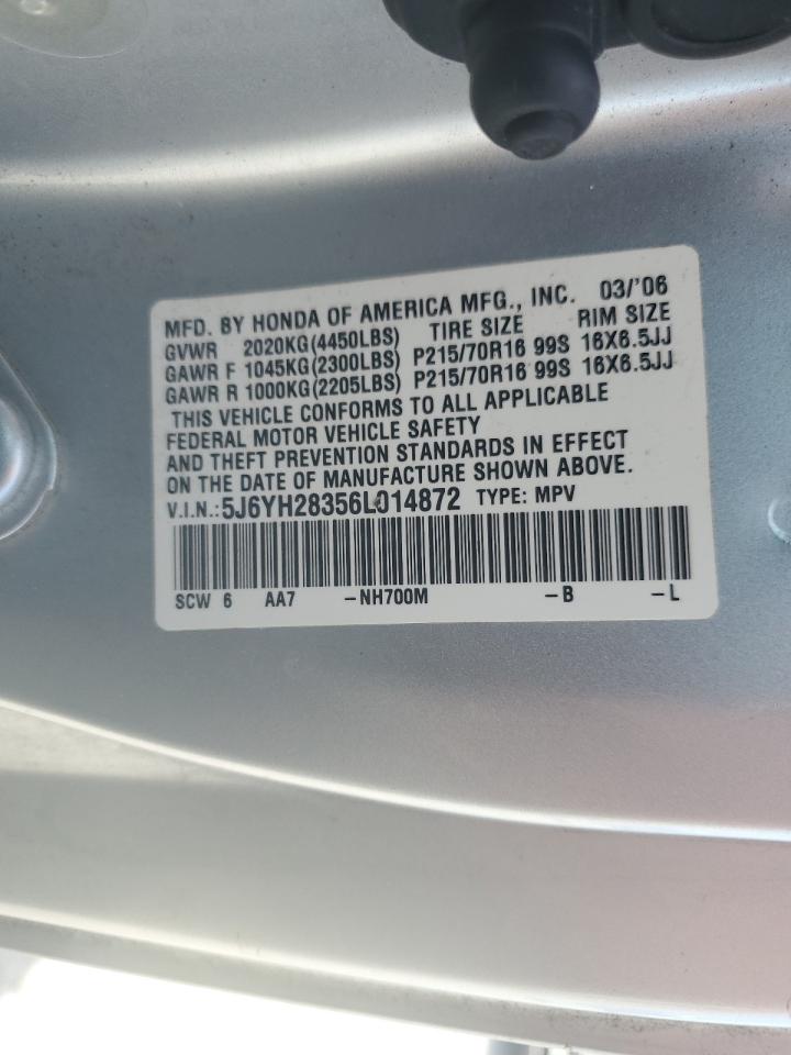 5J6YH28356L014872 2006 Honda Element Lx