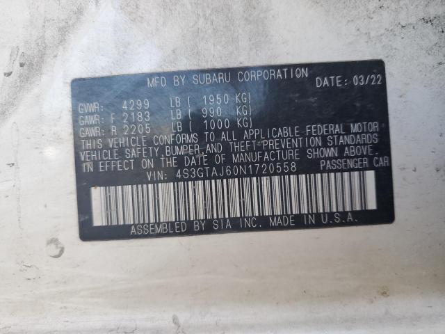 2022 Subaru Impreza Sport VIN: 4S3GTAJ60N1720558 Lot: 59570934