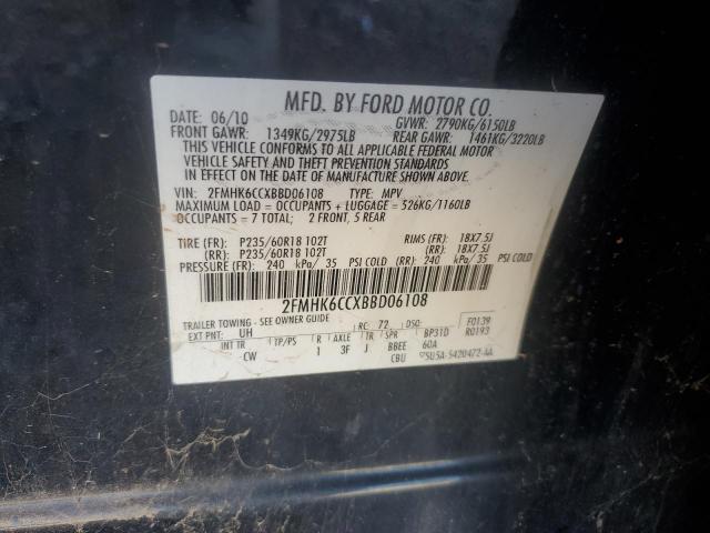 2011 Ford Flex Sel VIN: 2FMHK6CCXBBD06108 Lot: 60766514