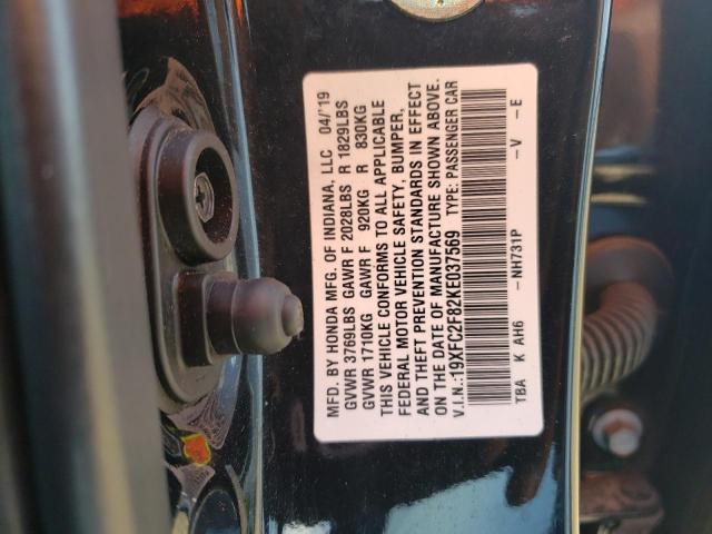 2019 Honda Civic Sport VIN: 19XFC2F82KE037569 Lot: 57091894