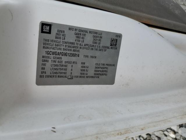 2016 Chevrolet Express G2500 VIN: 1GCWGAFG9G1236814 Lot: 59452984