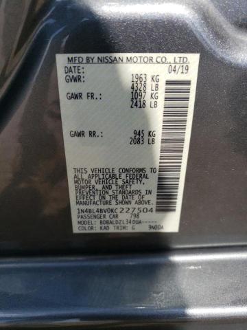 2019 Nissan Altima S VIN: 1N4BL4BV0KC227504 Lot: 58986774