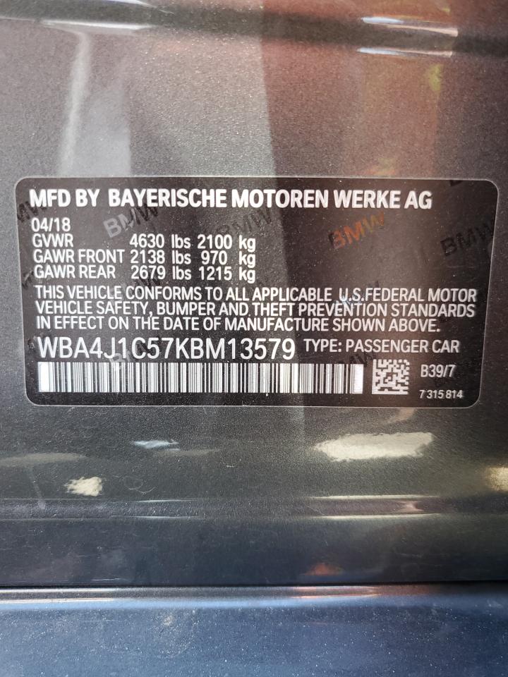 WBA4J1C57KBM13579 2019 BMW 430I Gran Coupe