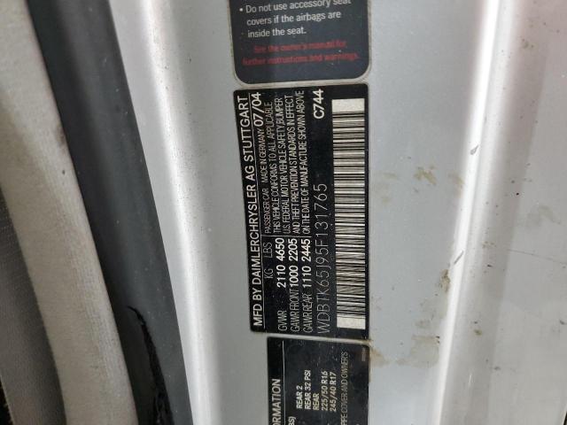 2005 Mercedes-Benz Clk 320 VIN: WDBTK65J95F131765 Lot: 59238854