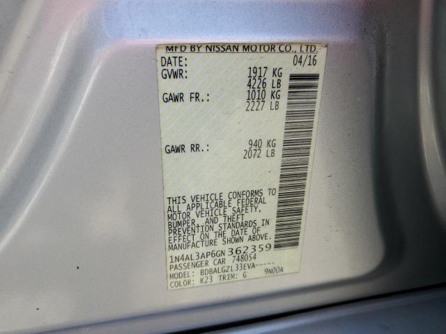 2016 NISSAN ALTIMA 2.5 - 1N4AL3AP6GN362359