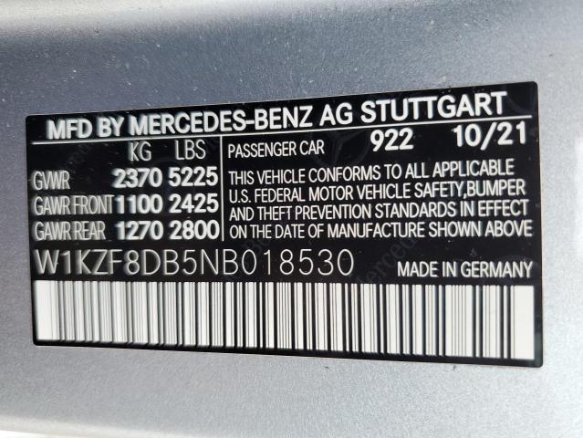 2022 Mercedes-Benz E 350 VIN: W1KZF8DB5NB018530 Lot: 59527664