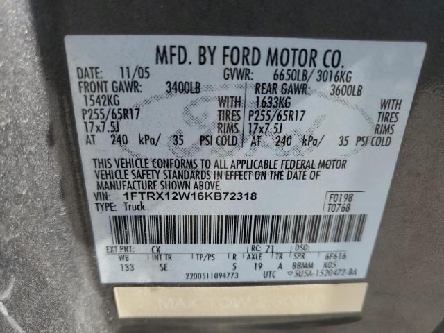 1FTRX12W16KB72318 2006 Ford F150