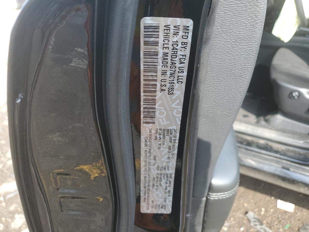 1C4RDJAG7NC161853 2022 Dodge Durango Sxt