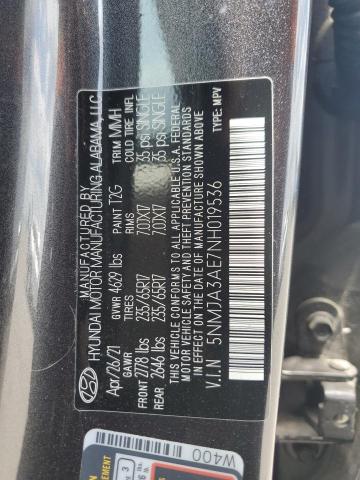 2022 Hyundai Tucson Se VIN: 5NMJA3AE7NH019536 Lot: 58136344