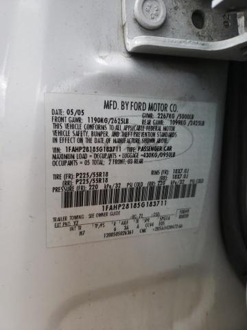 2005 Ford Five Hundred Limited VIN: 1FAHP28185G183711 Lot: 58088334