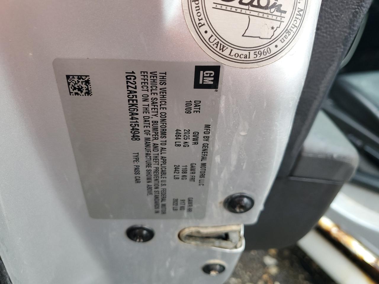 1G2ZA5EK6A4154948 2010 Pontiac G6