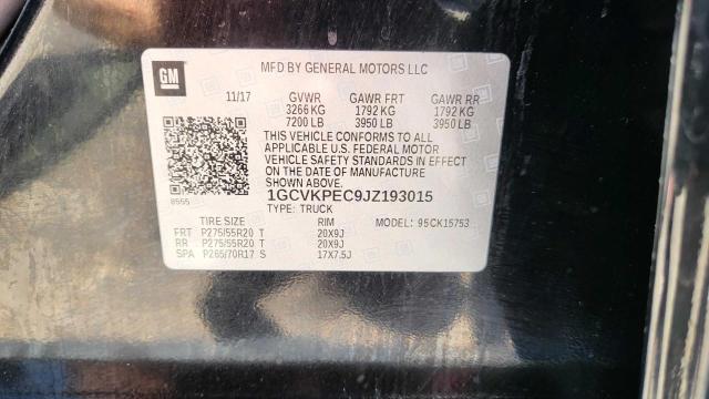 2018 Chevrolet Silverado K1500 Custom VIN: 1GCVKPEC9JZ193015 Lot: 61318104