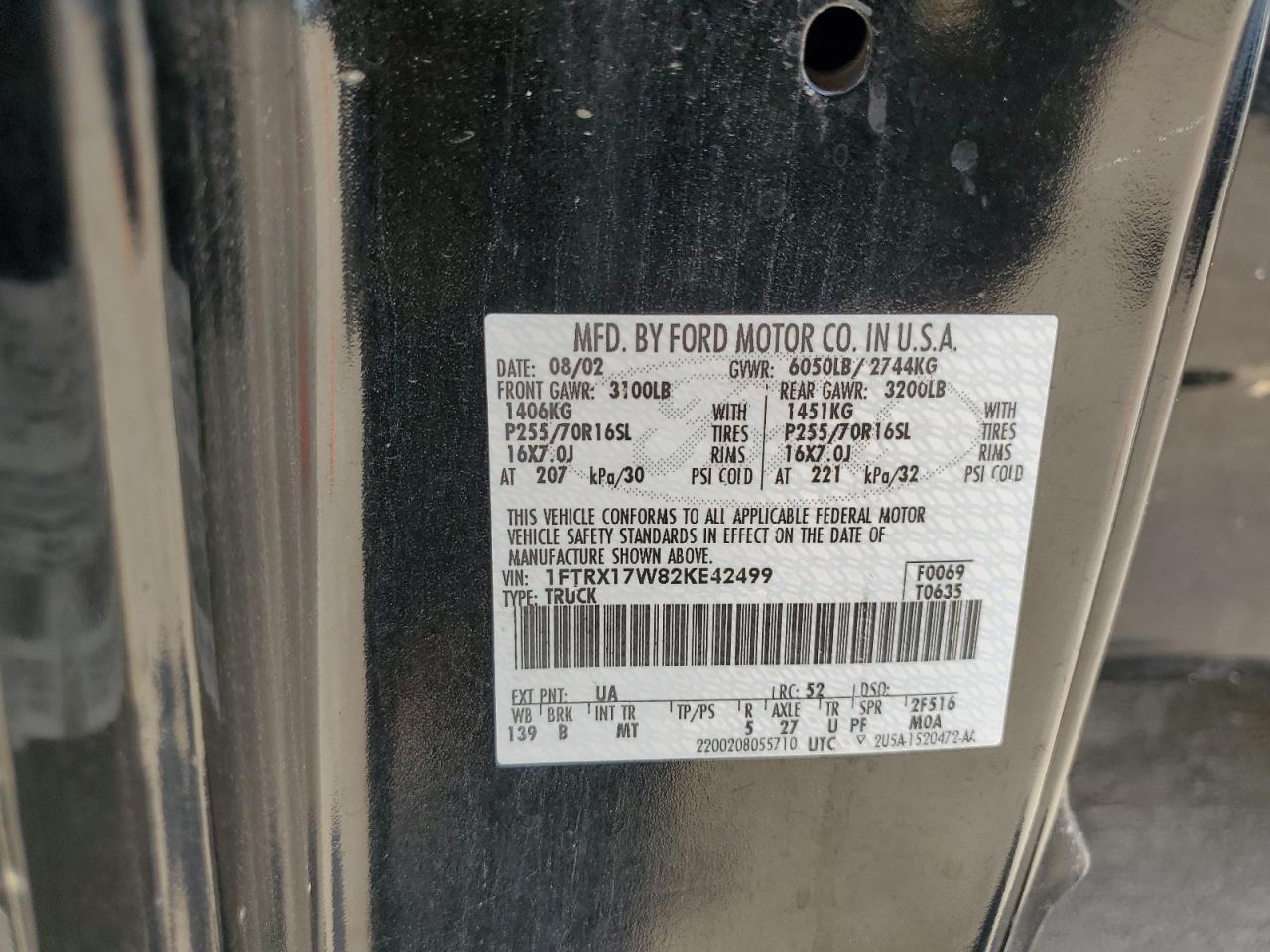 1FTRX17W82KE42499 2002 Ford F150