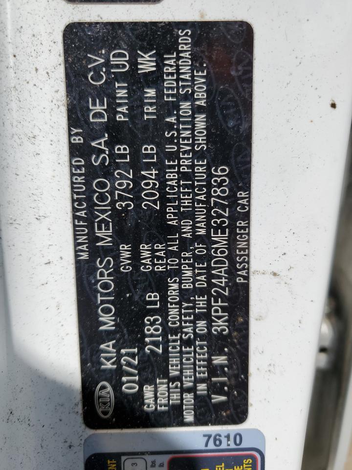 3KPF24AD6ME327836 2021 Kia Forte Fe