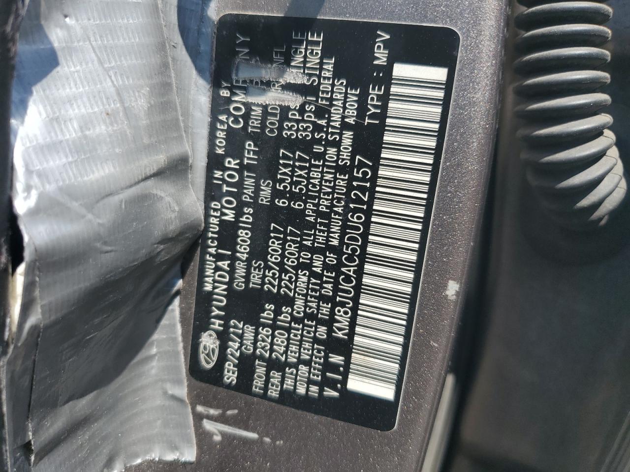 KM8JUCAC5DU612157 2013 Hyundai Tucson Gls