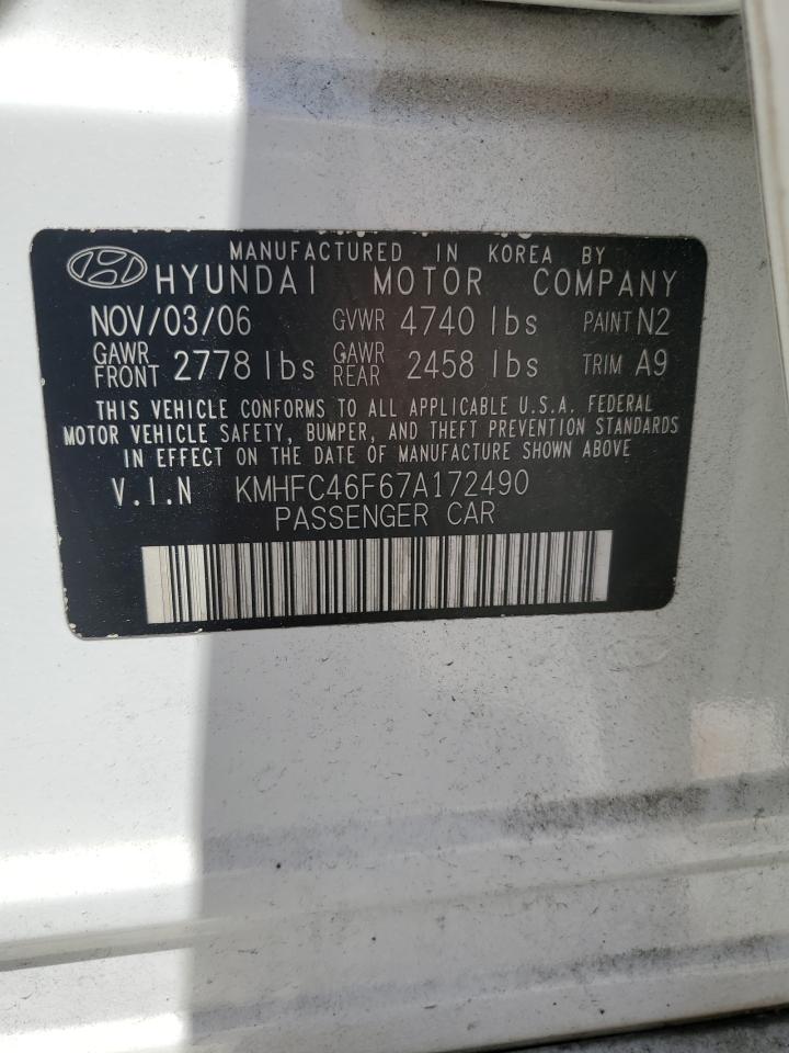 KMHFC46F67A172490 2007 Hyundai Azera Se