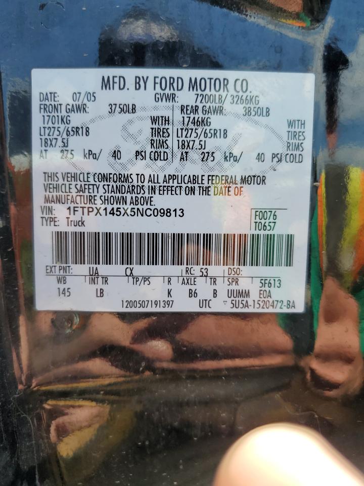 1FTPX145X5NC09813 2005 Ford F150