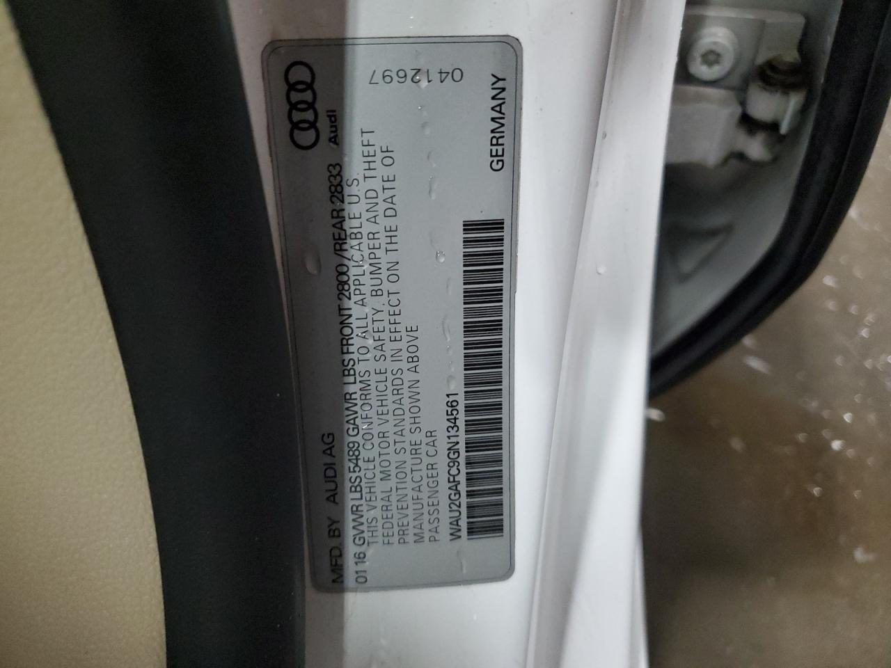 WAU2GAFC9GN134561 2016 Audi A7 Prestige