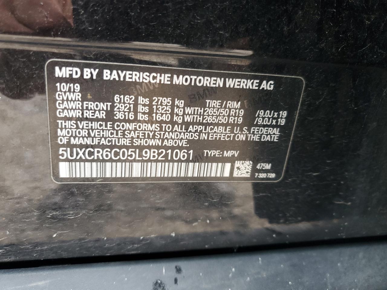 5UXCR6C05L9B21061 2020 BMW X5 xDrive40I