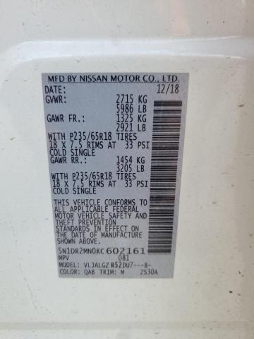 2019 NISSAN PATHFINDER - 5N1DR2MN0KC602161