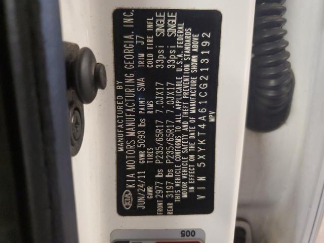 2012 Kia Sorento Base VIN: 5XYKT4A61CG213192 Lot: 60639434