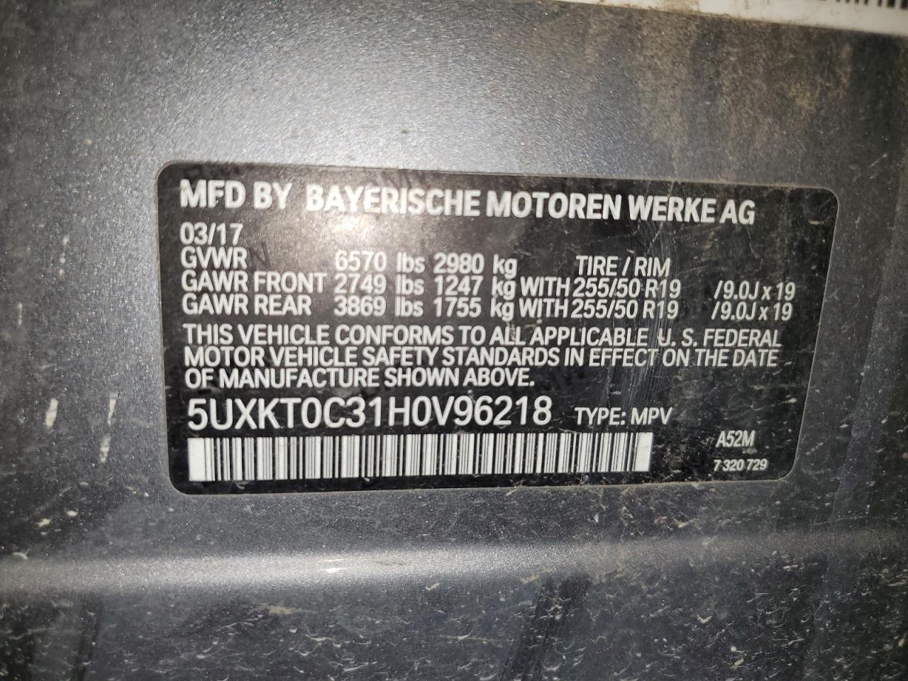 5UXKT0C31H0V96218 2017 BMW X5 Xdr40E