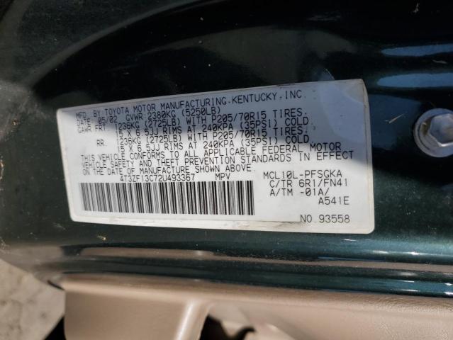 2002 Toyota Sienna Le VIN: 4T3ZF13C72U493367 Lot: 58572884