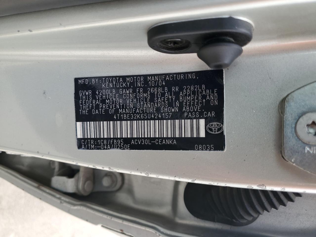4T1BE32K65U424157 2005 Toyota Camry Le