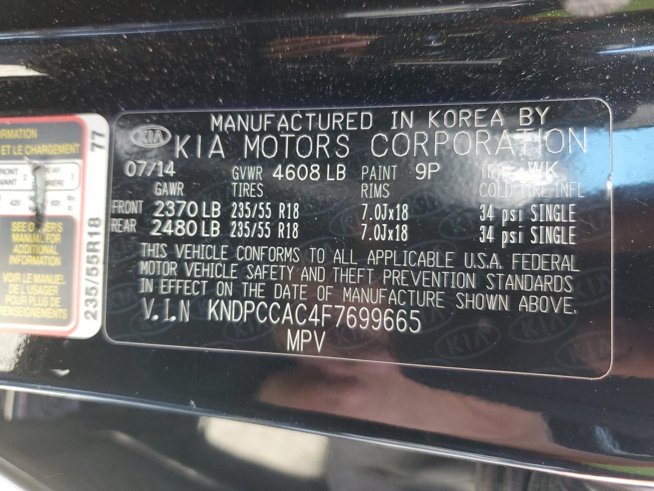 KNDPCCAC4F7699665 2015 Kia Sportage Ex