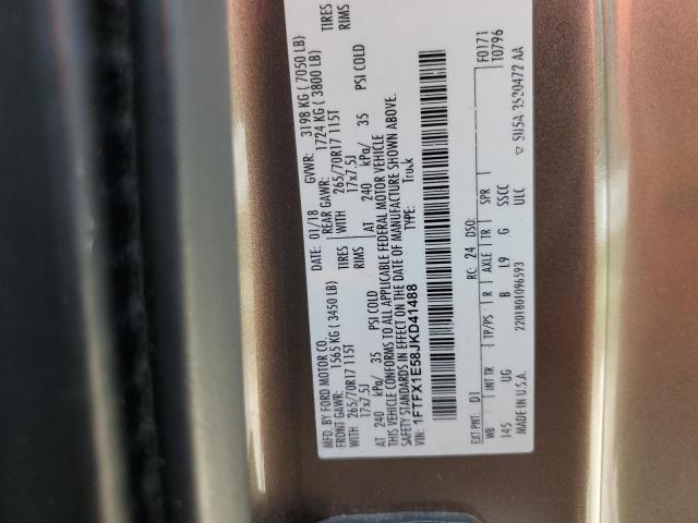 2018 Ford F150 Super Cab VIN: 1FTFX1E58JKD41488 Lot: 59324984