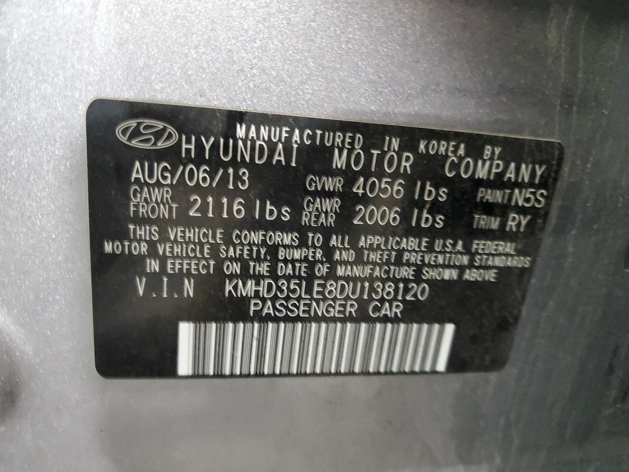 KMHD35LE8DU138120 2013 Hyundai Elantra Gt