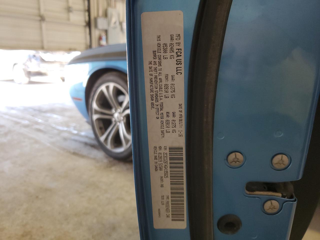 2C3CDZBT4GH195625 2016 Dodge Challenger R/T