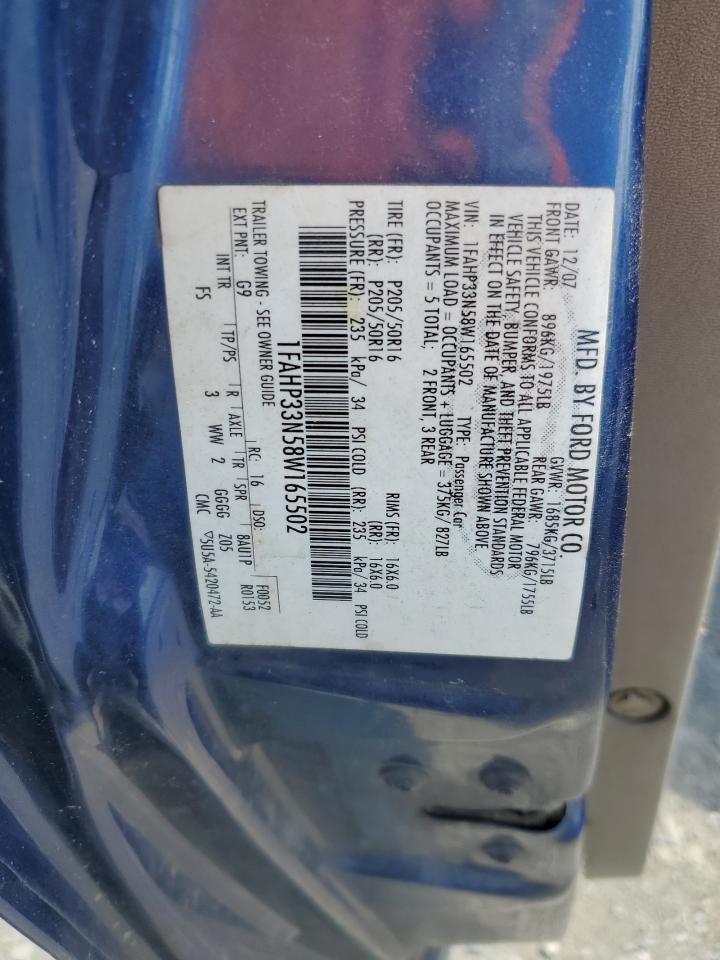 1FAHP33N58W165502 2008 Ford Focus Se