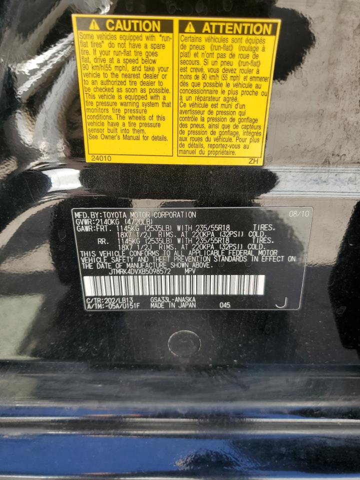 JTMRK4DVXB5098572 2011 Toyota Rav4 Sport