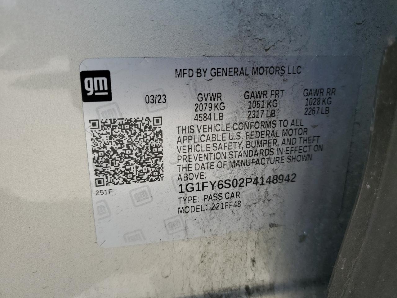 1G1FY6S02P4148942 2023 Chevrolet Bolt Euv Lt