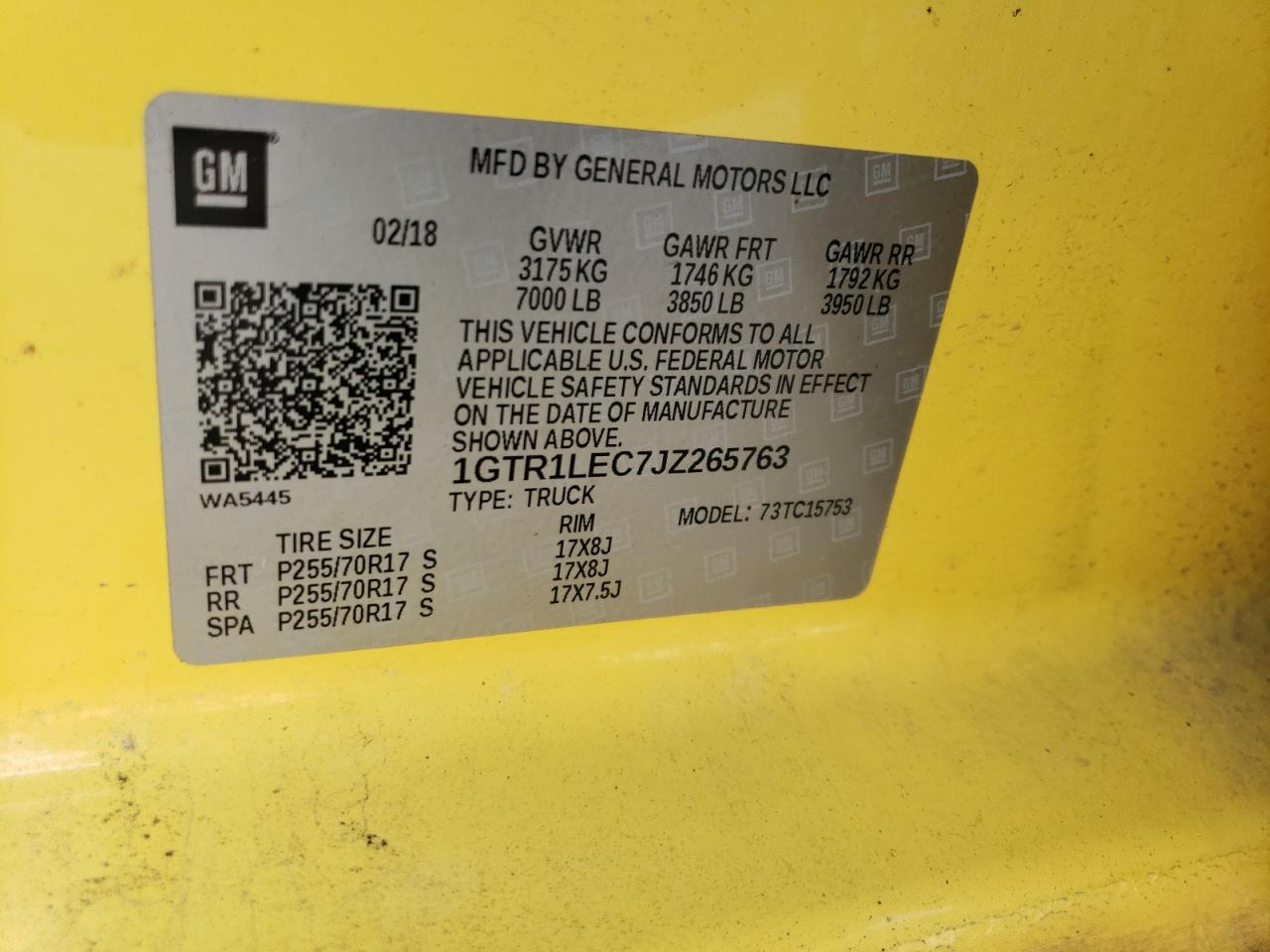 1GTR1LEC7JZ265763 2018 GMC Sierra C1500