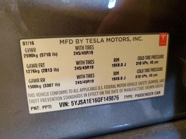 2016 TESLA MODEL S - 5YJSA1E18GF149876