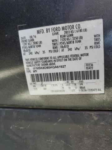 2017 Ford Explorer Xlt VIN: 1FM5K8D80HGA61927 Lot: 58817364