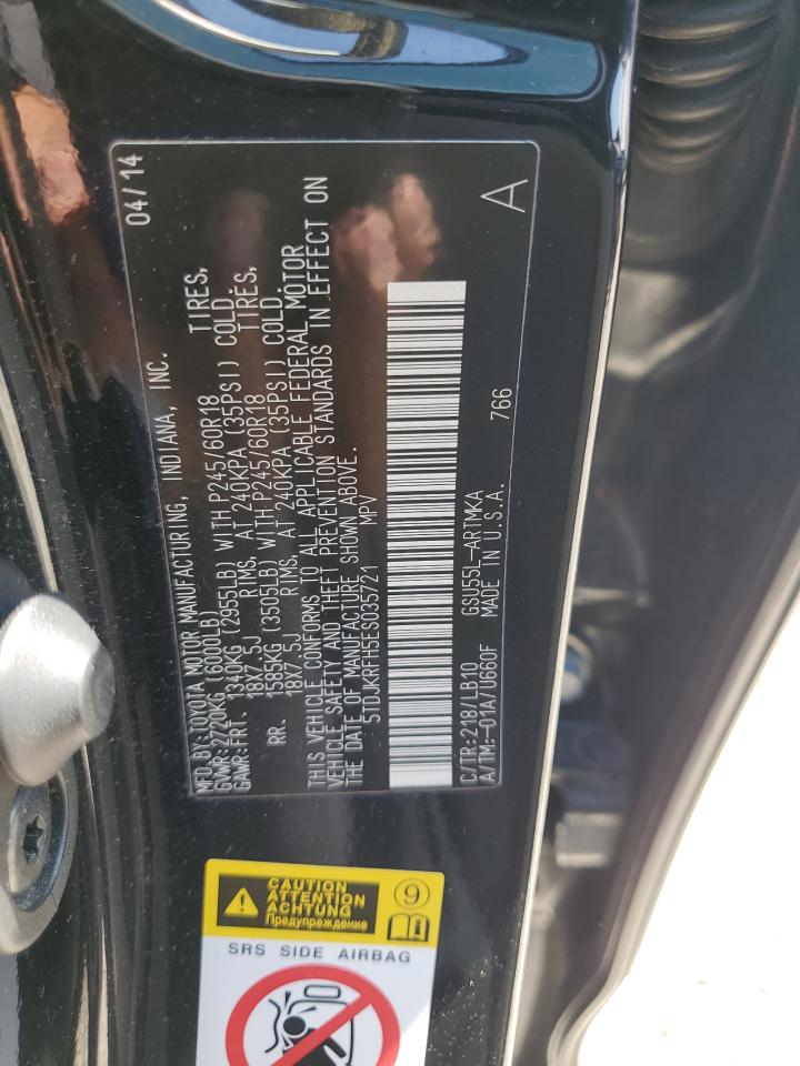 5TDJKRFH5ES035721 2014 Toyota Highlander Xle