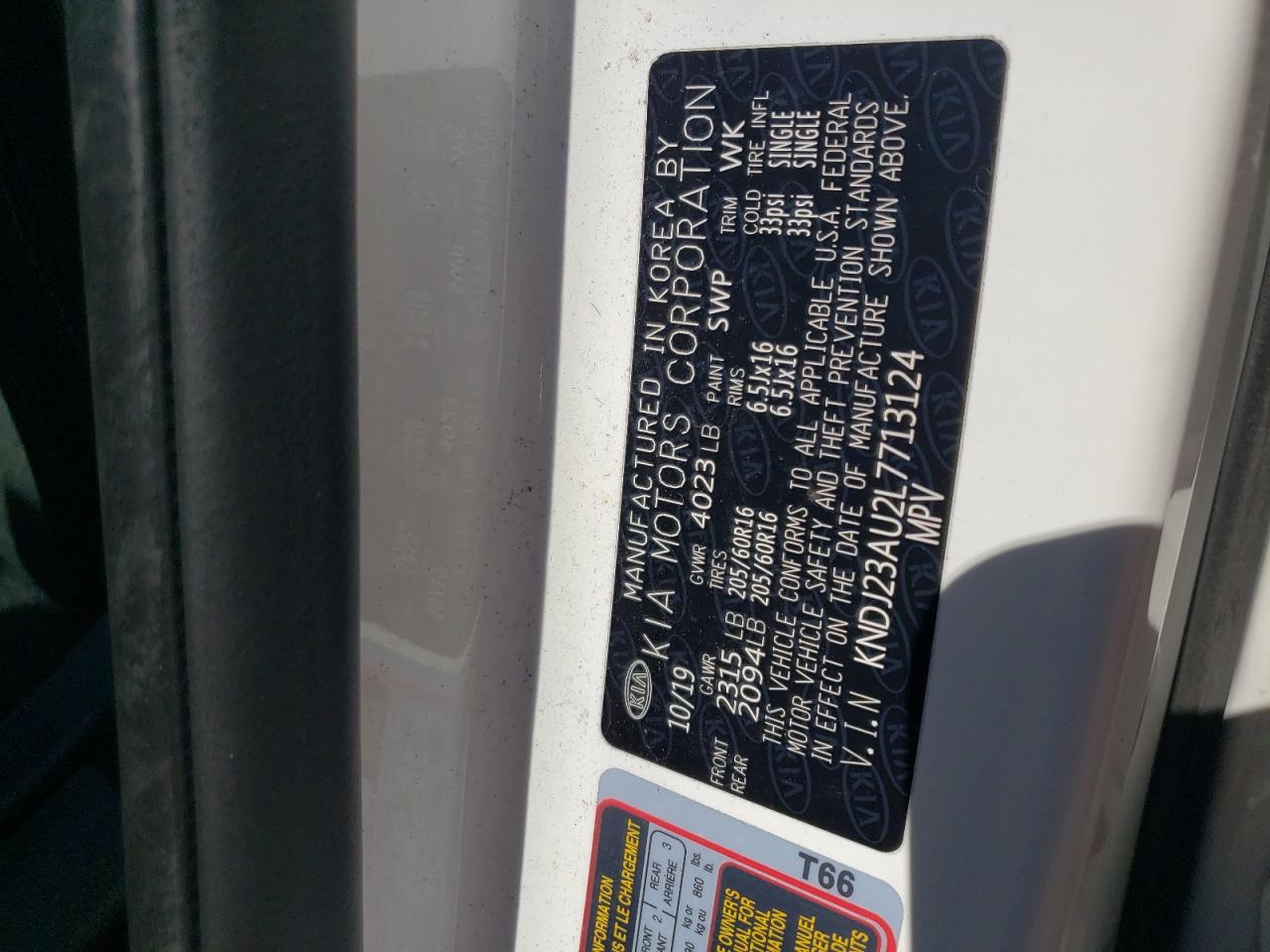 KNDJ23AU2L7713124 2020 Kia Soul Lx