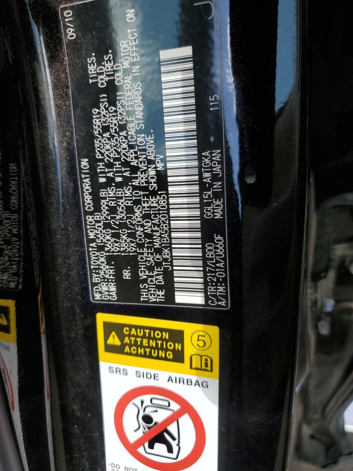 JTJBK1BA5B2010851 2011 Lexus Rx 350