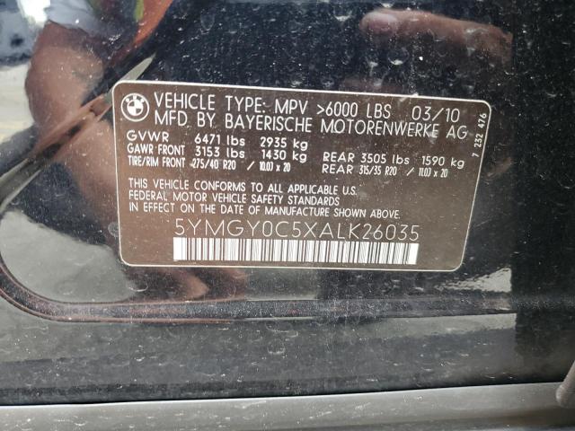 2010 BMW X5 M VIN: 5YMGY0C5XALK26035 Lot: 57958854