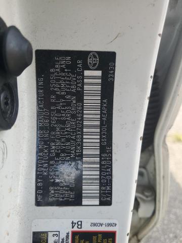 2007 Toyota Avalon Xl VIN: 4T1BK36BX7U246260 Lot: 58617304