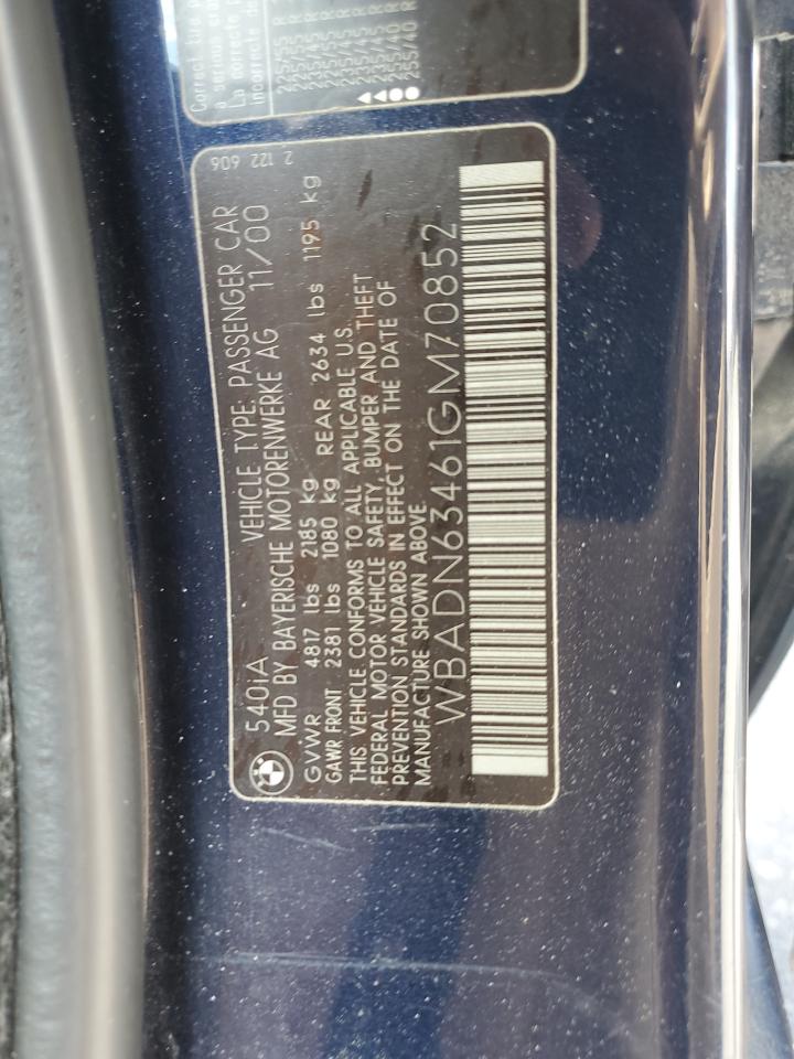 WBADN63461GM70852 2001 BMW 540 I Automatic