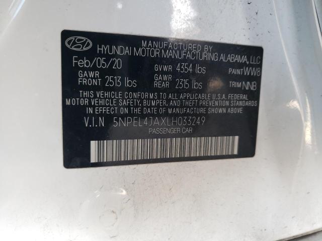 2020 Hyundai Sonata Sel VIN: 5NPEL4JAXLH033249 Lot: 58965744